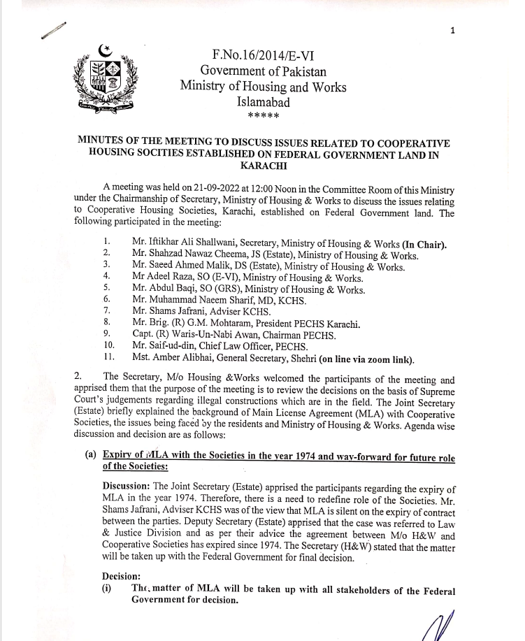 KCHS Minutes of the Meeting